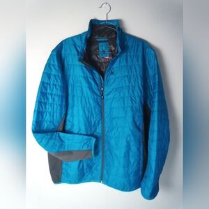 Men's Spyder Blue Quilted Jacket Ski Hike Outdoor Travel Packable Size XXL